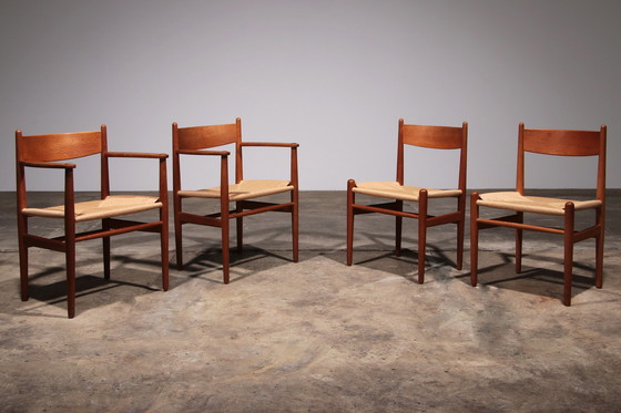 Image 1 of Chaises de salle à manger par Hans Wegner pour Carl Hansen & Søn, Danemark 2 CH37 et 2 CH36