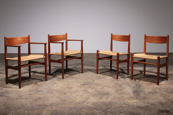 Image 1 of Dining chairs by Hans Wegner for Carl Hansen & Søn, Denmark 2 CH37 and 2 CH36