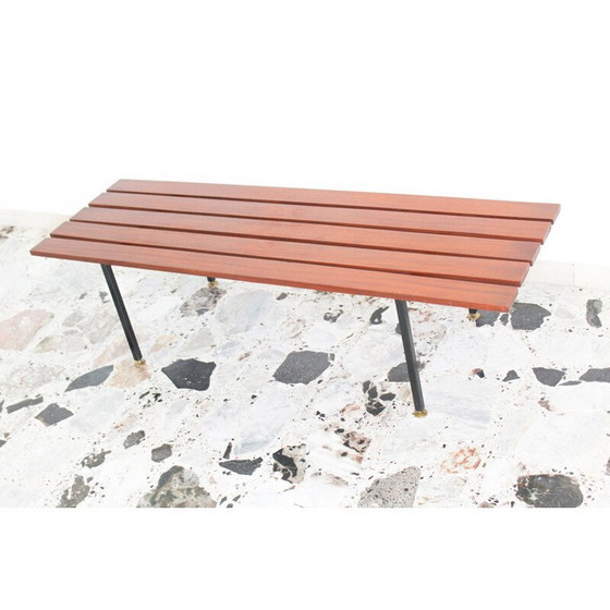 Image 1 of Panca vintage in palissandro e metallo, Italia anni '70