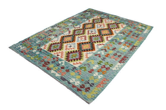 Image 1 of Kilim afgano originale in stile antico, 251 x 182 cm, ottime condizioni.