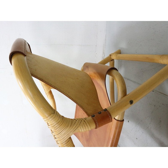 Image 1 of Vintage "Manilla" dining set in bamboo and saddle leather for Horsnæs Møbelfabrik, Denmark 1960