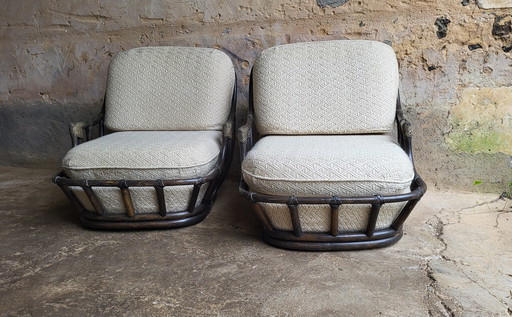 70's Wicker Armchairs and Fireside Chairs (*2)