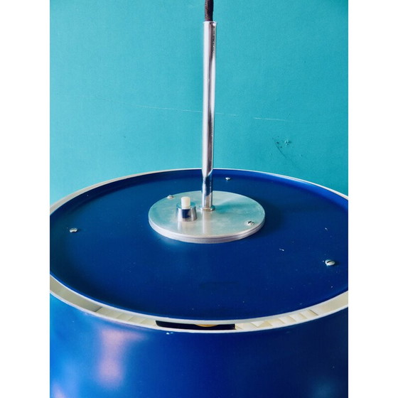 Image 1 of Vintage Bumlingen pendant lamp in blue lacquered metal by Anders Pehrsson, Sweden 1970