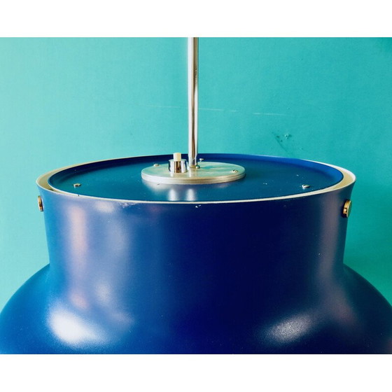 Image 1 of Vintage Bumlingen pendant lamp in blue lacquered metal by Anders Pehrsson, Sweden 1970