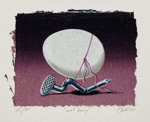 Sharon Amir - Vintage Silkscreen Egg - "Ain'T Heavy" - Z L