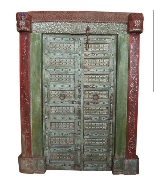 Old Indian Teak Door 210X151X20Cm