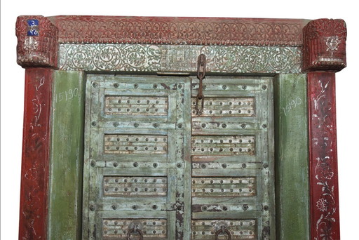 Old Indian Teak Door 210X151X20Cm