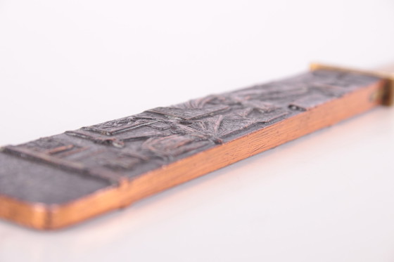 Image 1 of Ancien ouvre-lettres vintage avec poignée sculptée, Danemark