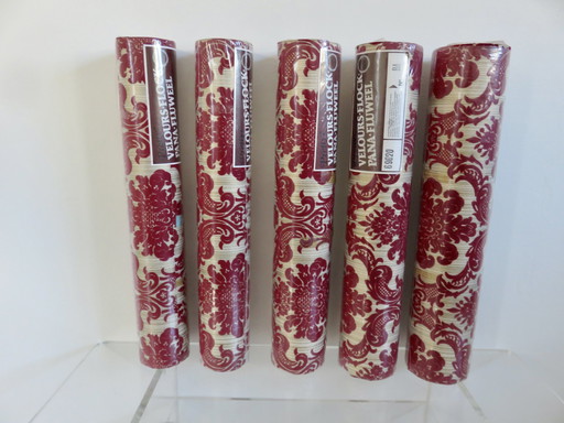 Roll Of Rare Baroque Velvet- Flock Wallpaper, Exceptional Quality, France 1950