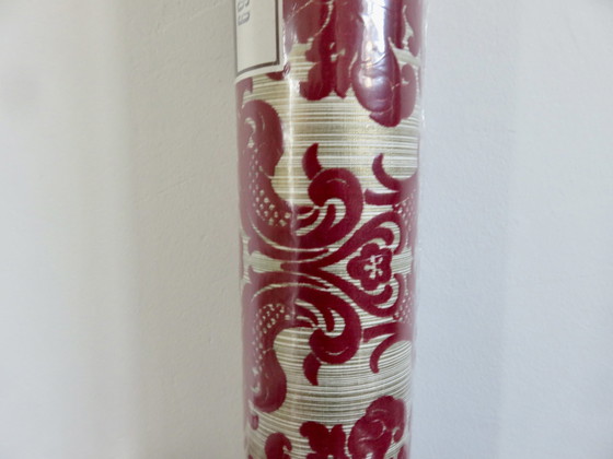 Image 1 of Roll Of Rare Baroque Velvet- Flock Wallpaper, Exceptional Quality, France 1950