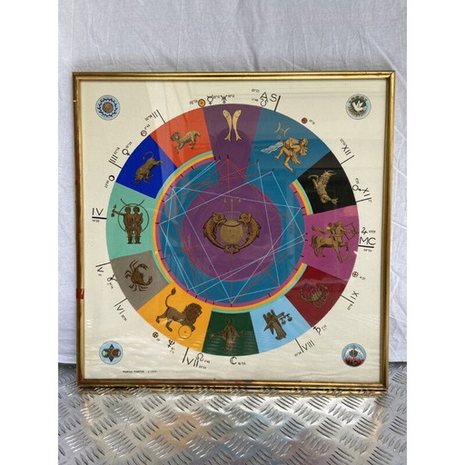 Póster vintage de los signos del zodíaco de Martine Martin, 1977