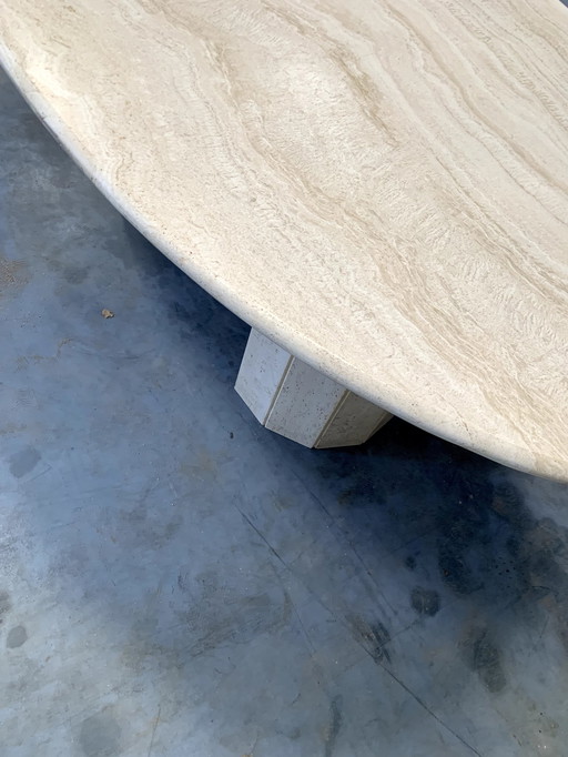 Travertine Oval Dining Table