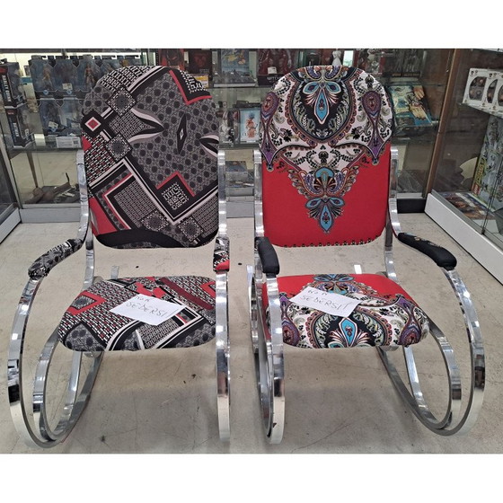 Image 1 of Pair of vintage Italian rocking chairs by Maison Jansen, 1970s