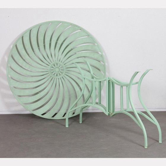 Image 1 of Vintage round metal folding garden table, 1990