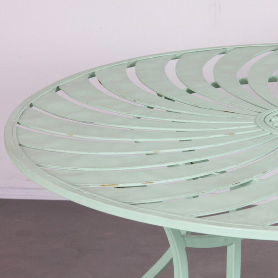 Image 1 of Vintage round metal folding garden table, 1990