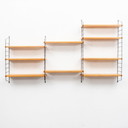 60s wall shelf, beech, black ladders