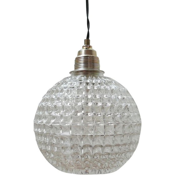 Image 1 of Lampada a sospensione vintage a forma di sfera di vetro, Olanda 1990