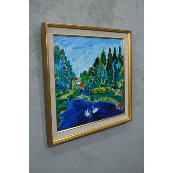 Image 1 of Vintage modern oil painting by Anders Fogelin, Sweden 1960