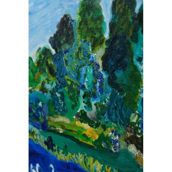 Image 1 of Vintage modern oil painting by Anders Fogelin, Sweden 1960