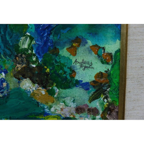 Image 1 of Vintage modern oil painting by Anders Fogelin, Sweden 1960