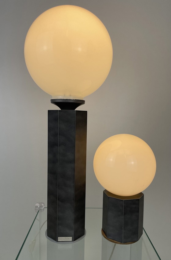 Image 1 of Vintage Set of Ball Lamps Bony Design Gray