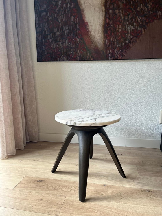 Image 1 of Eiccholtz Side Table/Table Borre Marble Top And Mahogany Legs