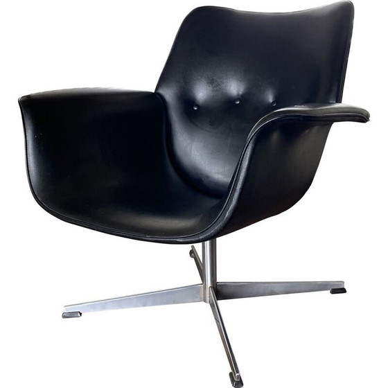 Image 1 of Vintage scandinavian black armchair, 1960s