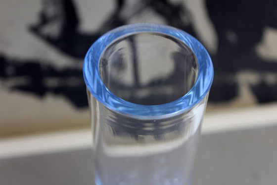 Image 1 of Vintage Blue Glass Vase