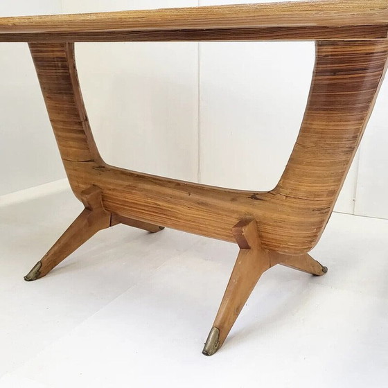 Image 1 of Vintage dining table with glass top, 1950