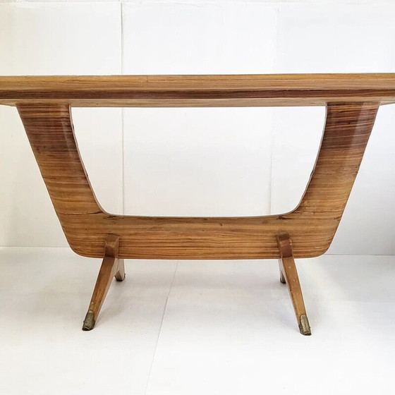 Image 1 of Vintage dining table with glass top, 1950
