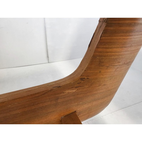 Image 1 of Vintage dining table with glass top, 1950