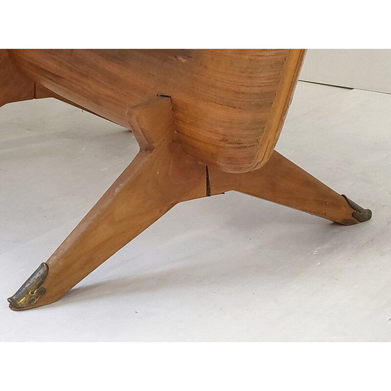 Image 1 of Vintage dining table with glass top, 1950