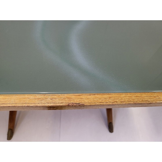Image 1 of Vintage dining table with glass top, 1950