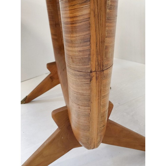 Image 1 of Vintage dining table with glass top, 1950