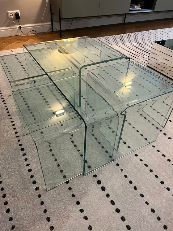 Image 1 of Modern Glass Design Coffee Table Set