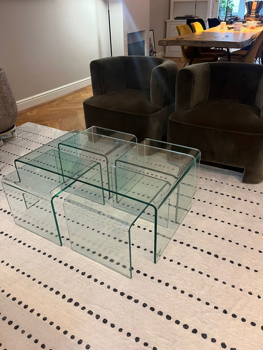 Modern Glass Design Coffee Table Set