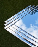 Art-deco mirror faceted diamond-shaped