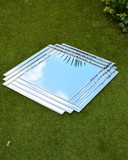 Art-deco mirror faceted diamond-shaped