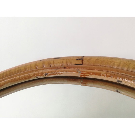 Image 1 of Mid-century bamboo round mirror, Italy 1960