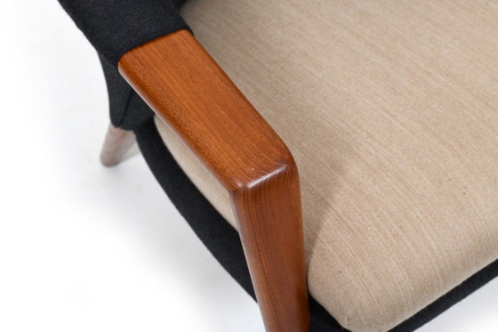 Image 1 of New Upholstered Danish Teak Easychair 1960s (Fauteuil en teck danois tapissé)