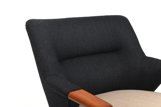 Image 1 of New Upholstered Danish Teak Easychair 1960s (Fauteuil en teck danois tapissé)