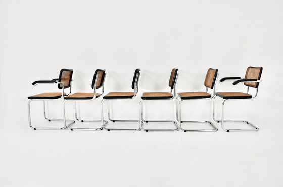 Image 1 of Chaises de salle à manger style B32 Par Marcel Breuer, ensemble de 6