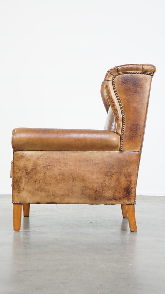 Image 1 of Large Sheep Leather Ear Armchair