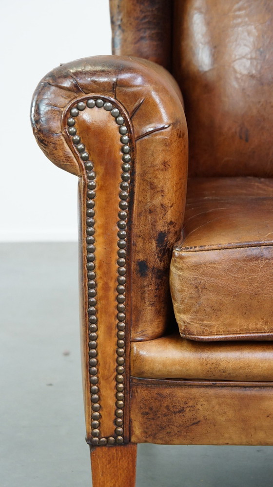 Image 1 of Large Sheep Leather Ear Armchair