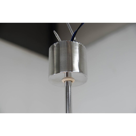 Image 1 of Vintage aluminum polished and glass chandelier, Germany 1970s
