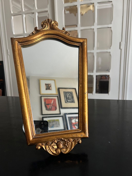 Golden Wood Wall Mirror