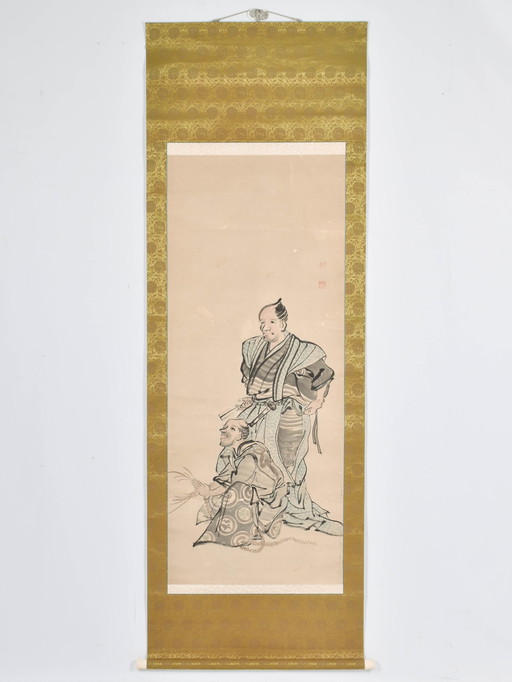 Japanese Scroll with figures