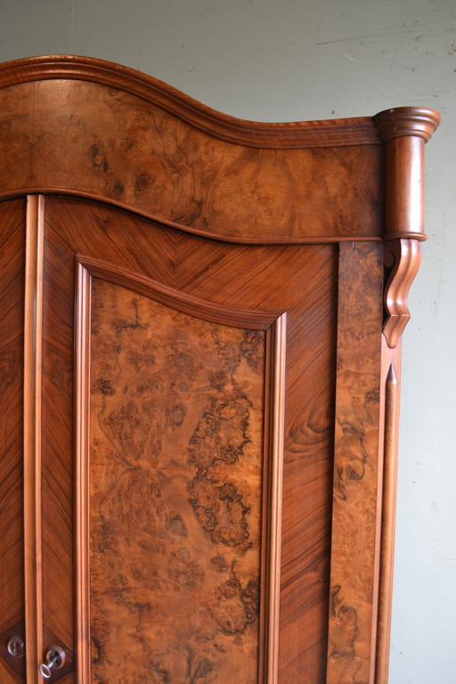 Antique Walnut Bow Cabinet