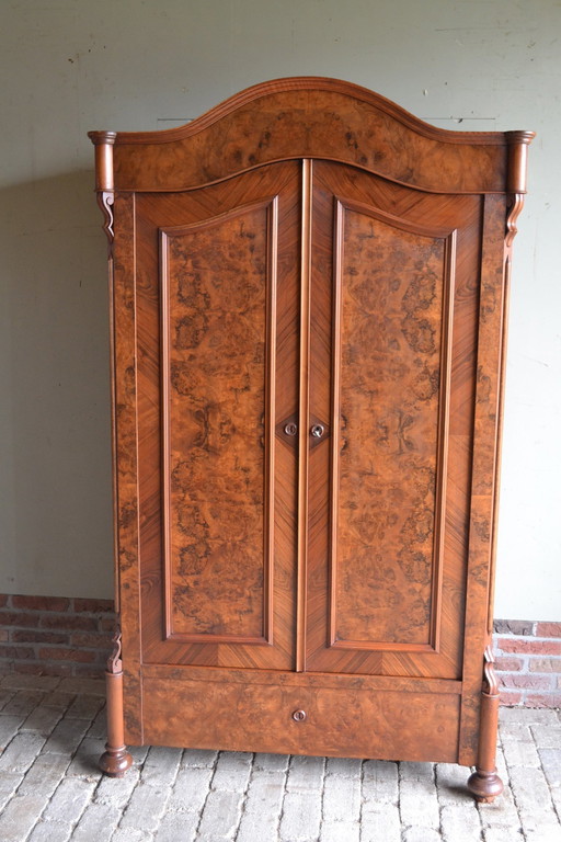 Antique Walnut Bow Cabinet