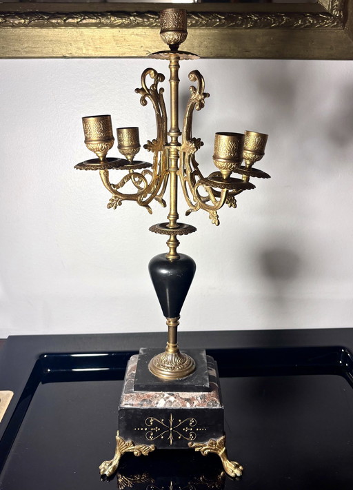 Candelabro Napoleón Iii Mármol 